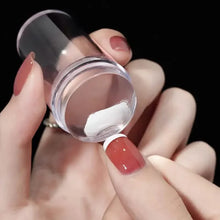 Load image into Gallery viewer, 3-Pack: Fast and Easy French Tip Nail Art with Clear Silicone Stamper and Scraper
