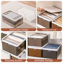 Load image into Gallery viewer, 3-Pack: Foldable Storage Bin with Lid Stackable Plastic Closet Organizer
