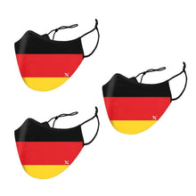 Load image into Gallery viewer, 3-Pack: Germany Flag Double Layered Reusable Mask With Adjustable Loops
