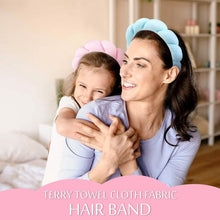 Load image into Gallery viewer, 3-Pack:  Puffy Terry Towel Cloth Fabric Sponge Face Wash Head Band
