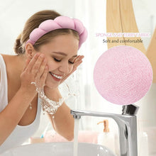 Load image into Gallery viewer, 3-Pack:  Puffy Terry Towel Cloth Fabric Sponge Face Wash Head Band
