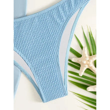 Load image into Gallery viewer, 3-Pack: Textured Ring Linked Halter Bikini Swimsuit &amp; Beach Skirt
