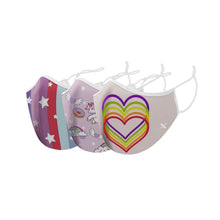 Load image into Gallery viewer, 3-Pack: Two-Layer Reusable Kids Face Mask with Adjustable Earloop
