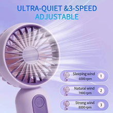 Load image into Gallery viewer, USB Rechargeable Mini Portable Fan with 3 Speeds
