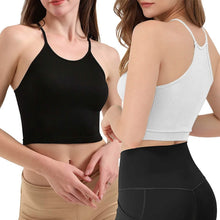 Load image into Gallery viewer, 3-Pack: Women Crop Basic Tank Top Ribbed Knit Sleeveless
