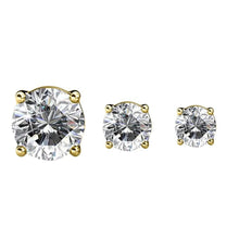 Load image into Gallery viewer, 3-Pairs: Elements of Love Crystal Stud Earrings
