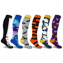 Load image into Gallery viewer, 3-Pairs: Halloween Fun Knee High Compression Socks
