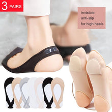 Load image into Gallery viewer, 3 Pairs Invisible Boat Socks Women Summer Silicone Non-Slip Socks for High Invisible Heels Ice Silk Socks for Women
