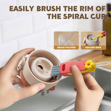 Load image into Gallery viewer, 3-Piece: 3-in-1 Petal Cup Lid Cleaning Brush
