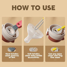 Load image into Gallery viewer, 3-Piece: 3-in-1 Petal Cup Lid Cleaning Brush

