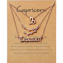 Load image into Gallery viewer, 3-Piece: Constellation Zodiac Layer Necklaces
