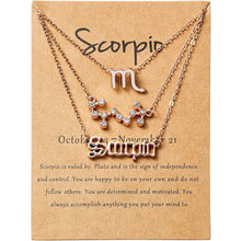 Load image into Gallery viewer, 3-Piece: Constellation Zodiac Layer Necklaces
