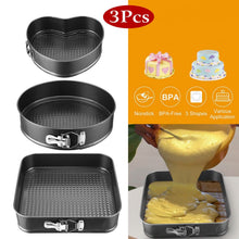Load image into Gallery viewer, 3-Piece: Non-stick Springform Cake Pan Set with Removable Bottom

