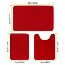 Load image into Gallery viewer, 3-Piece Set: Bathroom Rug Set Plush Velvet Bath Carpet
