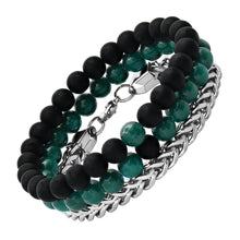 Load image into Gallery viewer, 3-Piece Set: Men's Black Lava Bracelets
