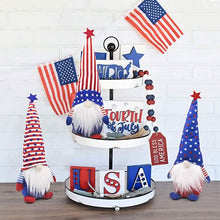 Load image into Gallery viewer, 3-Piece Set: Patriotic Gnome Plush Standing Statues
