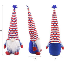 Load image into Gallery viewer, 3-Piece Set: Patriotic Gnome Plush Standing Statues
