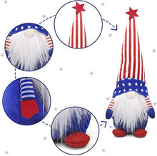Load image into Gallery viewer, 3-Piece Set: Patriotic Gnome Plush Standing Statues
