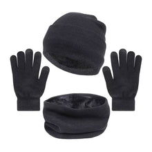Load image into Gallery viewer, 3-Piece: Winter Beanie Hat Scarf Gloves for Men
