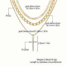 Load image into Gallery viewer, 3-Piece: Women's Retro Luxury Artificial Crystal Cross Stackable Necklace Set
