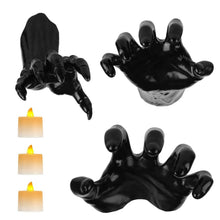Load image into Gallery viewer, 3-Pieces: Creepy Reaching Hands with Lighted Candles Wall Mounted
