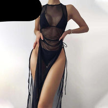 Load image into Gallery viewer, 3 Pieces Set High Neck Swimwear Female Swimsuit Cover-Ups For Women Skirts Bikini Halter Triangle Bathing Suit Maxi Dress Bikini Cover Up
