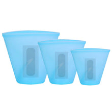 Load image into Gallery viewer, 3-Pieces: Silicone Food Storage Bags Reusable Leakproof Food Container Set with 3 Seals
