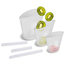 Load image into Gallery viewer, 3-Pieces: Silicone Food Storage Bags Reusable Leakproof Food Container Set with 3 Seals
