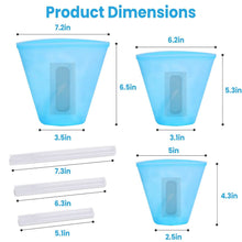 Load image into Gallery viewer, 3-Pieces: Silicone Food Storage Bags Reusable Leakproof Food Container Set with 3 Seals
