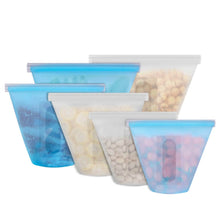 Load image into Gallery viewer, 3-Pieces: Silicone Food Storage Bags Reusable Leakproof Food Container Set with 3 Seals
