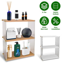 Load image into Gallery viewer, 3-Tier: Acrylic Countertop Organizer Bathroom Wood Counter Storage
