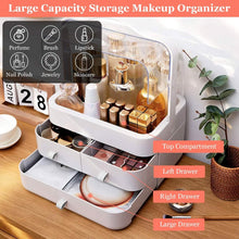Load image into Gallery viewer, 3-Tier Makeup Organizers Cosmetic Storage Box with Dustproof Waterproof Lid
