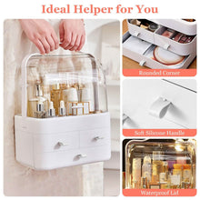 Load image into Gallery viewer, 3-Tier Makeup Organizers Cosmetic Storage Box with Dustproof Waterproof Lid
