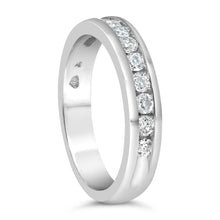Load image into Gallery viewer, IGI Certified 1/2 Cttw Round Brilliant Cut Diamond 18K White Gold Channel Set Eternity Style Wedding Band Ring (H-I Color, I1-I2 Clarity) - Size 7

