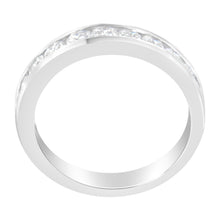 Load image into Gallery viewer, IGI Certified 1.0 Cttw Diamond 18K White Gold Channel-Set Half-Eternity Band Wedding Ring (E-F Color, I1-I2 Clarity) - Size 5-1/2
