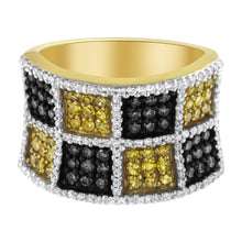 Load image into Gallery viewer, 14KT Yellow Gold Champagne, Yellow and Round Diamond Band Ring (1 1/2 cttw, H-I Color, I1-I2 Clarity)

