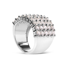 Load image into Gallery viewer, 14k White Gold 4.0 Cttw Diamond 5 Row Ring Band (I-J Color, I1-I2 Clarity) - Ring Size 7
