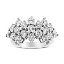 Load image into Gallery viewer, 14K White Gold 4.0 Cttw Diamond Multi Row Scatter Band Ring (I-J Color, I1-I2 Clarity) - Size 7
