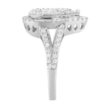 Load image into Gallery viewer, .925 Sterling Silver Diamond Cluster Ring (1 1/2 Cttw, H-I Color, I1-I2 Clarity) - Size 6
