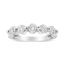Load image into Gallery viewer, 14K White Gold 1.00 Cttw Brilliant Round Cut Diamond 5-Stone Band Ring (H-I Color, SI2-I1 Clarity) - Ring Size 7
