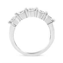 Load image into Gallery viewer, 14K White Gold 1.00 Cttw Brilliant Round Cut Diamond 5-Stone Band Ring (H-I Color, SI2-I1 Clarity) - Ring Size 7
