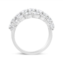 Load image into Gallery viewer, 10K White Gold 2 1/2 Cttw Round Natural Diamond 3 Row Band Ring (I-J Color, I1-I2 Clarity) - Ring Size 7
