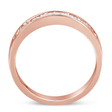 Load image into Gallery viewer, 10K Rose Gold over .925 Sterling Silver 1/5 Cttw Diamond Channel-Set Stackable Band Ring (H-I Color, I1-I2 Clarity) - Size 6 3/4
