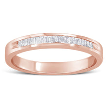 Load image into Gallery viewer, 10K Rose Gold over .925 Sterling Silver 1/5 Cttw Diamond Channel-Set Stackable Band Ring (H-I Color, I1-I2 Clarity) - Size 6 3/4
