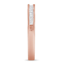 Load image into Gallery viewer, 10K Rose Gold over .925 Sterling Silver 1/5 Cttw Diamond Channel-Set Stackable Band Ring (H-I Color, I1-I2 Clarity) - Size 6 3/4
