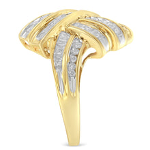 Load image into Gallery viewer, 10K Yellow Gold Diamond Bypass Cocktail Ring (1 1/5 Cttw, I-J Color, I2-I3 Clarity) - Size 8
