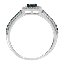 Load image into Gallery viewer, .925 Sterling Silver Treated Blue Miracle-Set Diamond Engagement Ring (1/2 Cttw, J-K Color, I1-I2 Clarity) - Size 6
