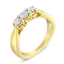 Load image into Gallery viewer, 10K Yellow Gold Three-stone Diamond Ring (0.50 cttw, J-K Color, I2-I3 Clarity)
