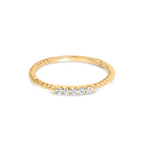 Load image into Gallery viewer, 10K Yellow Gold 1/10 Cttw Diamond 5 Stone Braided Shank Band Ring (I-J Color, I2-I3 Clarity)- Ring Size 6
