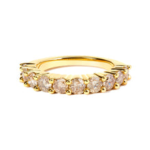 Load image into Gallery viewer, 14K Yellow Gold Plated .925 Sterling Silver 2.0 Cttw Round Brilliant Cut Diamond 10 Stone Anniversary Band Ring (J-K Color, I1-I2 Clarity) - Size 7
